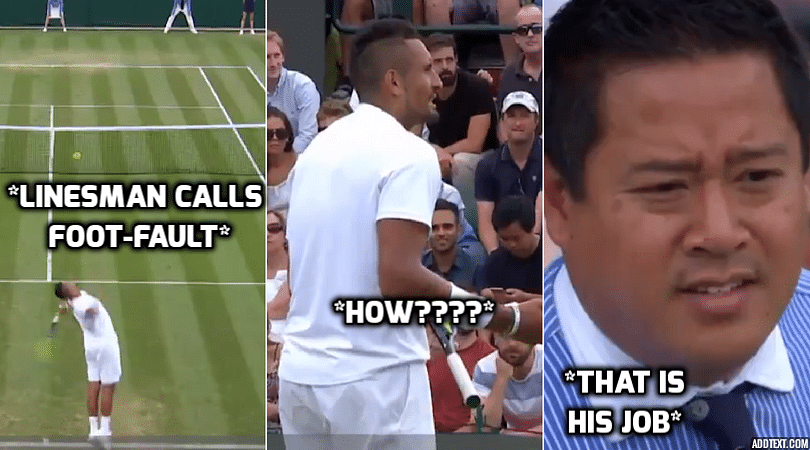 Chair Umpire Gives Kyrgios A Lesson On The Foot Fault Rule The SportsRush