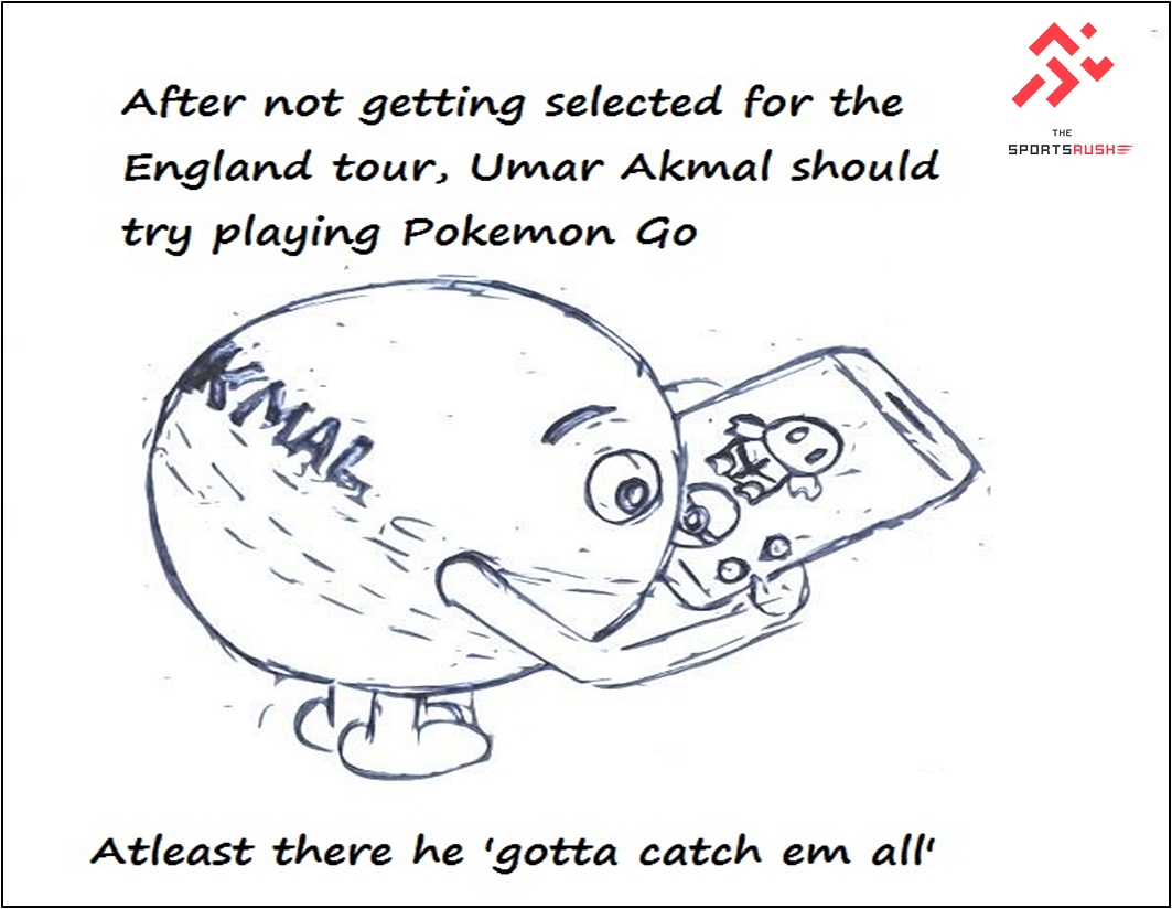 Umar Akmal plays the Pokemon Go game