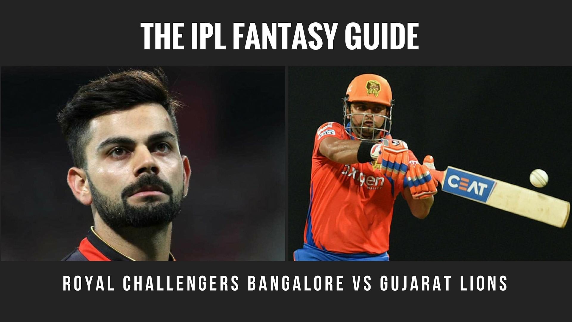 Fantasy Tips for Royal Challengers Bangalore vs Gujarat Lions