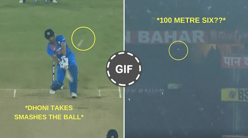 WATCH : MS Dhoni smashes a huge six off the last ball of the over - The ...