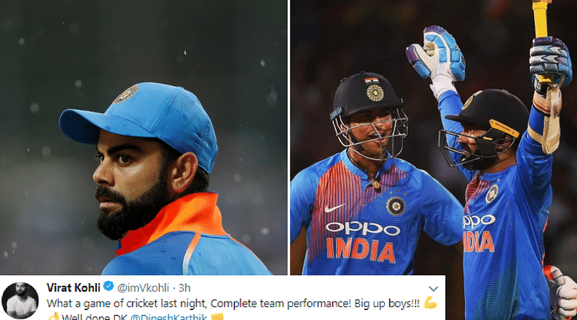 Virat Kohli sends a brilliant message to DK after his heroic knock ...