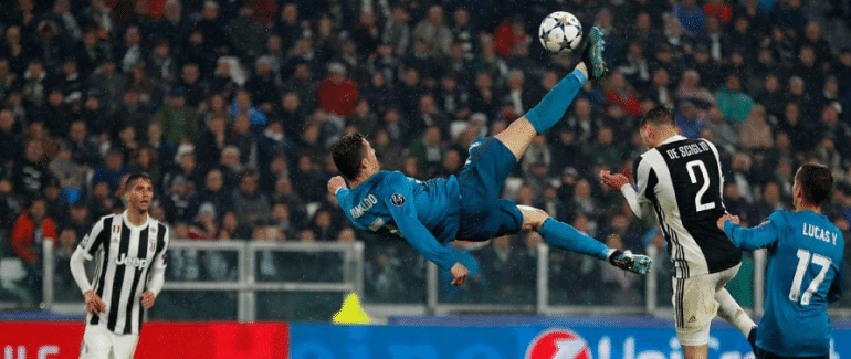 Watch Cristiano Ronaldo Scores A Brilliant Overhead Kick Goal The