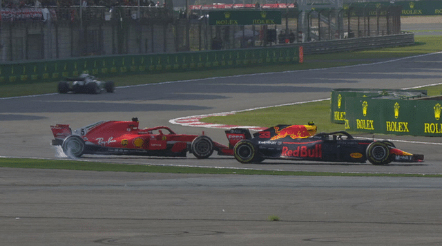 Verstappen spins Vettel Source: Twitter