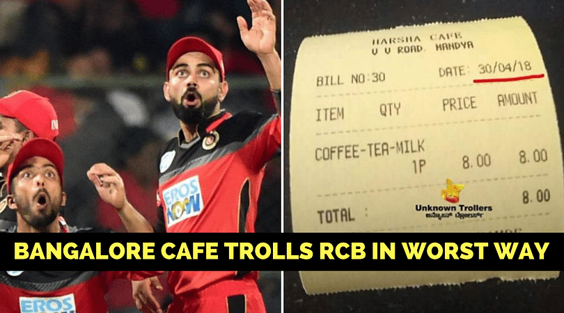 Bangalore Restaurant Trolls Rcb For Dismal Performances The Sportsrush