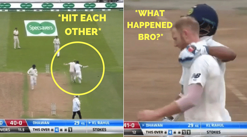 WATCH: Stokes and Dhawan collide with each other, Dhawan with a ...