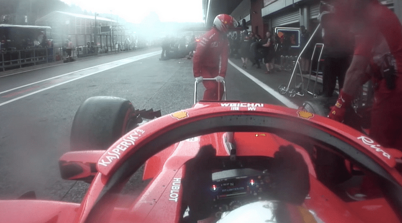 Vettel cursing his team during Spa