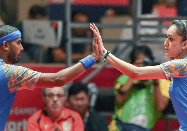 Manika Batra and Sharath Kamal secure bronze