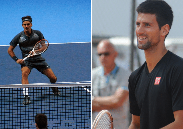 Djokovic hits Federer are on the ass
