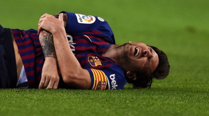 Messi Injury Against Sevilla Star Sustains Arm Injury During Sevilla