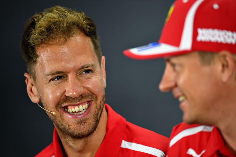 "He's probably at Michael Schumacher's house having a drink!": Watch Sebastian Vettel do a near perfect impression of Kimi Raikkonen at the Autosport Awards