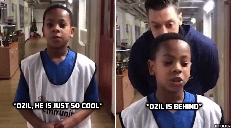 Young fan reacts to Ozil