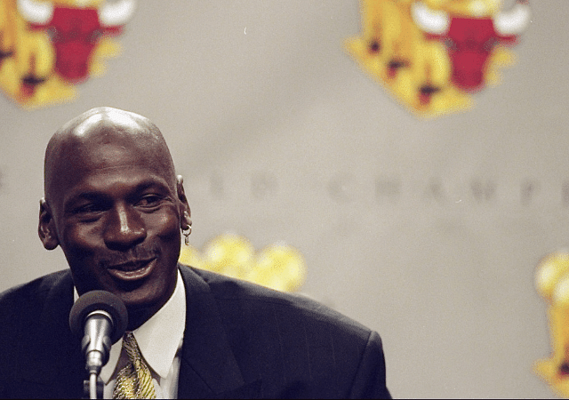 Michael Jordan's press conference after announcing 2nd retirement