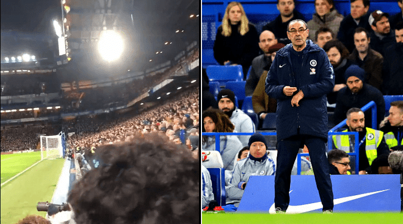 Chelsea fans chant Fuck off Sarri