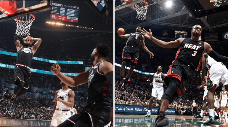 Watch Lebron James And Dwayne Wade Almost Recreate Historic Miami Dunk