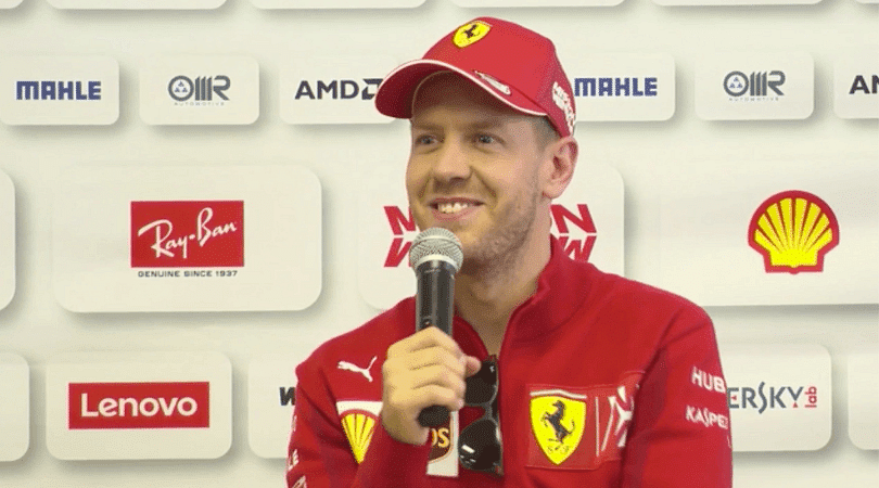 Sebastian Vettel hilariously reacts to saying Sauber instead of Alfa Romeo