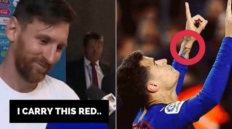 Messi gave his lucky bracelet to Coutinho