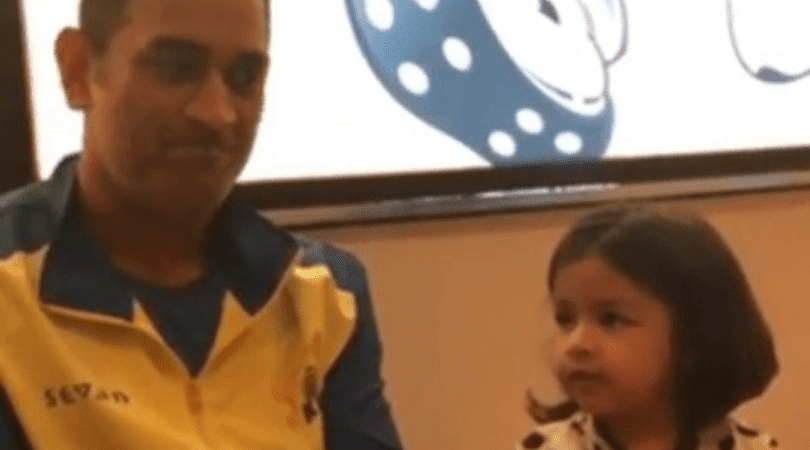 MS Dhoni plays with daughter Ziva Dhoni