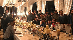 Dhoni hosts the Indian team for dinner in Ranchi