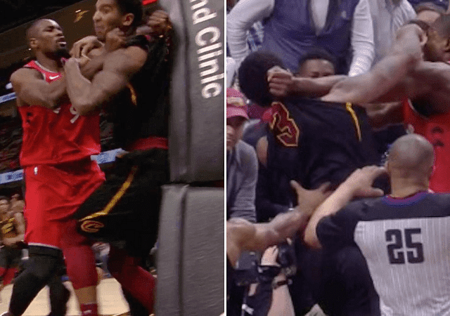 WATCH: Serge Ibaka and Marquese Chriss throw punches, massive fight between Cavs and Raptors