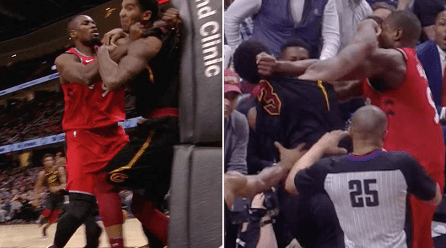 WATCH: Serge Ibaka and Marquese Chriss throw punches, massive fight between Cavs and Raptors