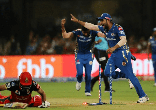 Rohit Sharma reacts to Lasith Malinga's last ball