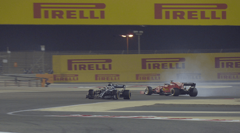 WATCH: Sebastian Vettel spins dramatically during battle with Lewis Hamilton