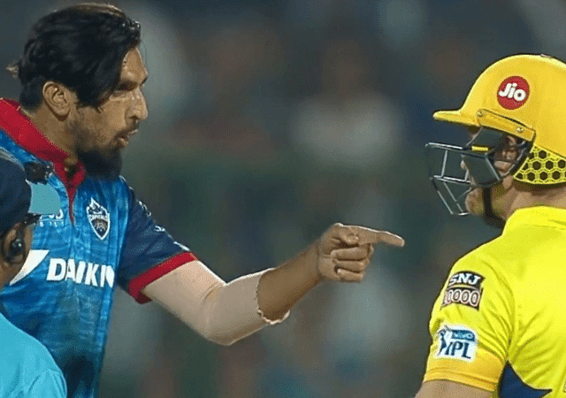 Shane Watson argues with Ishant Sharma and Kagiso Rabada