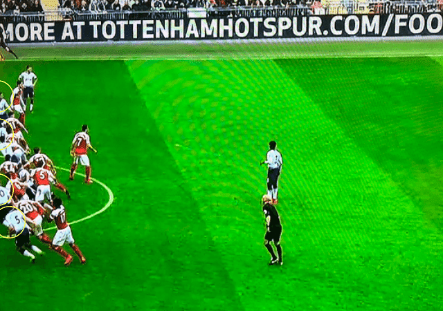 4 tottenham players offside