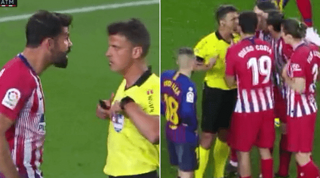 Diego Costa red card: Drama at Barcelona vs Atletico as Costa sent off for heavy dissent