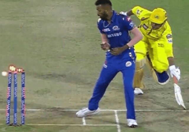 MS Dhoni run-out vs MI