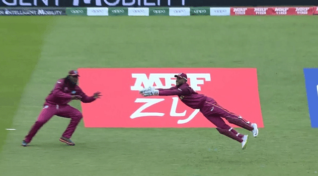 Shai Hope catch vs Pakistan: Watch Hope gabs exceptional diving catch to dismiss Babar Azam | CWC 2019
