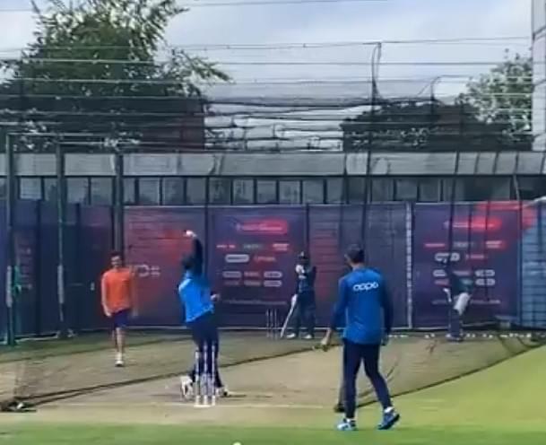 Watch MS Dhoni bowl: Veteran Indian player Dhoni bowls leg spin in nets ahead of West Indies game