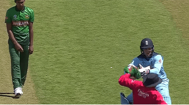 Jason Roy hits umpire: WATCH England batsman's clash against umpire upon reaching his Century against Bangladesh.