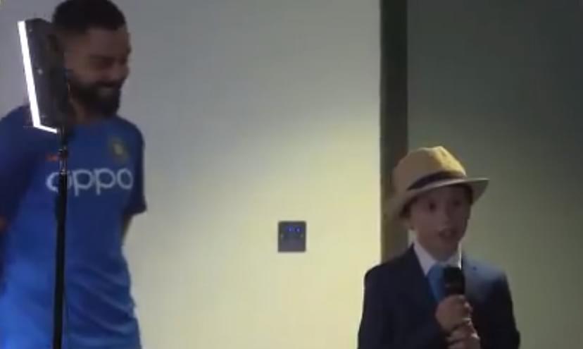 WATCH: Young boy takes over as media manager for Virat Kohli's pre match press conference ahead of India vs England match | Cricket World Cup 2019