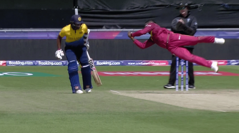 Fabian Allen catch vs Sri Lanka: Watch West Indies all-rounder affects exceptional caught and bowled to dismiss Kusal Mendis