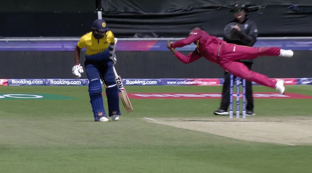 Fabian Allen catch vs Sri Lanka: Watch West Indies all-rounder affects exceptional caught and bowled to dismiss Kusal Mendis