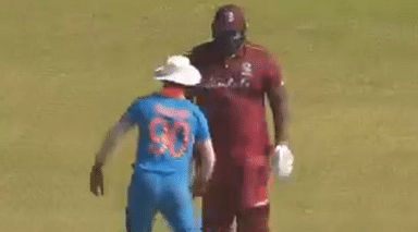 WATCH: Deepak Chahar funnily avoids collision with Rahkeem Cornwall during India A's tour of West Indies