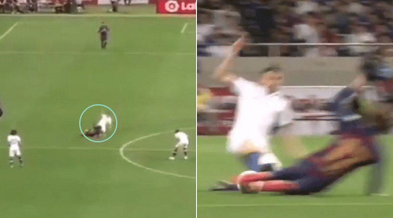 Jorginho's double footed tackle on Antoine Griezmann leaves the new signing in pain agony