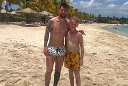 Watch: Lionel Messi plays football with an 11-year-old fan on a beach