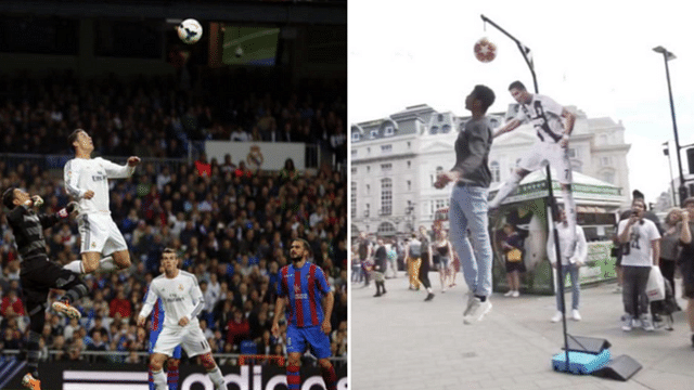 £1000 was the lottery awarded to the public equaling or surpassing Cristiano Ronaldo's jump