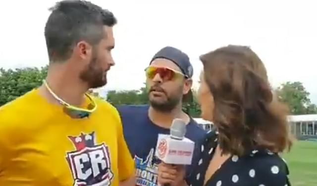 WATCH: Yuvraj Singh hilariously crashes into Ben Cutting's interview with girlfriend Erin Holland during Global T20 Canada 2019 match