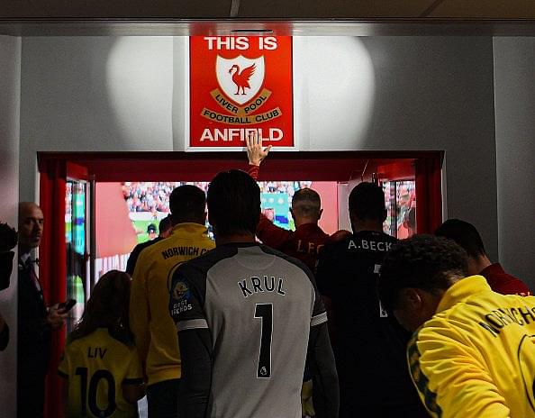 After three-and-a-half years, Jurgen Klopp allows Liverpool players to touch 'This is Anfield' sign