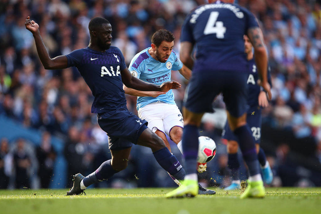 Watch Bernardo Silva toy with three Tottenham players at once | Premier League