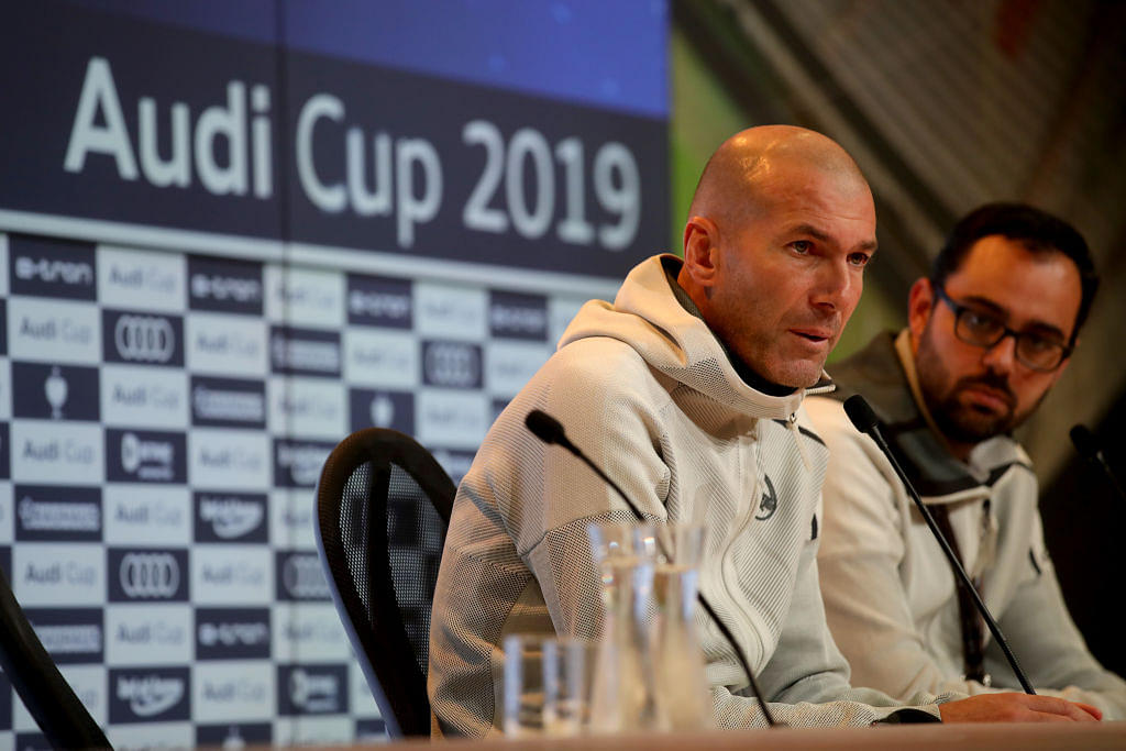 Zinedine Zidane reacts to Gareth Bale playing golf during Real Madrid’s loss to Tottenham
