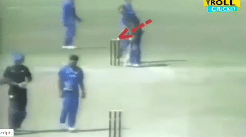 Watch: Batsman hit wicket goes unnoticed as non-striker fixes the stumps