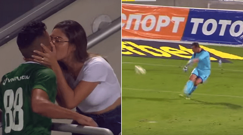 Player celebrates ruled out goal by kissing his wife in Bulgarian League