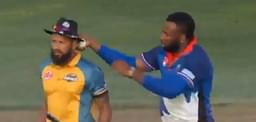 Watch: Kieran Pollard puts umpire's hat on Rayad Emrit’s head for arguing with the officials