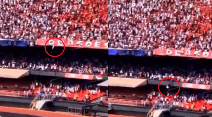 Watch: A fan falls 40 ft from the top tier of a football stadium in Brazil before landing on a 13-year old girl