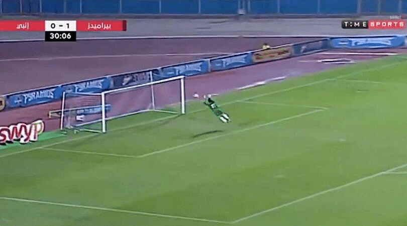 Egyptian Goalkeeper’s stunning save while running backwards goes viral