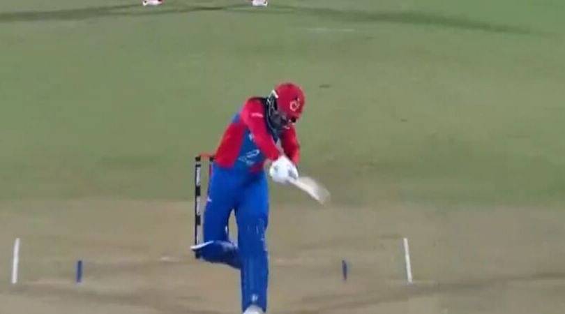WATCH: Rashid Khan hits tennis forehand shot for a stunning six vs Zimbabwe